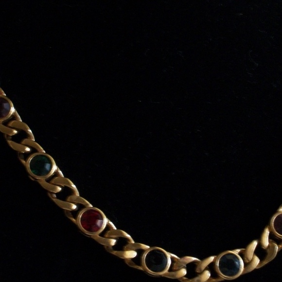 Vintage Blanca MultiColor Jeweled Gold Necklace - Picture 4 of 8